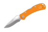 BUCK KNIVES 722 0722ORS1 SPITFIRE LOCKBACK FOLDER. 3.25" PLAIN EDGE DROP POINT 420HC BLADE. ORANGE ANODIZED ALUMINUM HANDLE. MADE IN USA. CUTLERY SHOPPE