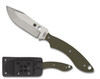 SPYDERCO FB49GPOD STOK BOWIE. 2.95" 8Cr13MoV BLADE. OD GREEN G-10 SCALES. BOLTARON SHEATH. CUTLERY SHOPPE