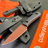 JakebCreates Twisted Daydream Chikadee - 2.5" Burnt Sienna Nano Ceramic Finish CTS-XHP Blade - Milled Texture Black G-10 Scales - Leather Texture Kydex Sheath w/Soft Loop - CUTLERY SHOPPE EXCLUSIVE