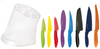 KAI Pure Kamachi 2 - 9 Piece Block Set - Coated Carbon Steel Blades - Molded Handles - 8-Slot Acrylic Block - ABS0900