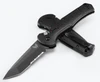 Benchmade 9071SBK Claymore AUTOMATIC - 3.6" Combo Edge Cobalt Black Finish CPM-D2 Tanto Blade - Black Grivory Handle