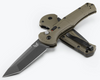 Benchmade 9071BK-1 Claymore AUTOMATIC - 3.6" Plain Edge Cobalt Black Finish CPM-D2 Tanto Blade - Ranger Green Grivory Handle