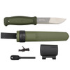 MORAKNIV M-13912 KANSBOL BUSHCRAFT w/SURVIVAL KIT. 4.3" SCANDI GRIND SANDVIK 14C8N STAINLESS STEEL BLADE. OD GREEN TPE HANDLE. CUTLERY SHOPPE