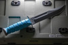 KA-BAR KNIVES USSF SPACE-BAR KNIFE 1313SF - 7.0" GREY POWDER COATED 1095 CARBON STEEL BLADE. BLUE KRATON G® HANDLE. GREY HARD PLASTIC BELT SHEATH. BEAUTY SHOT. CUTLERY SHOPPE
