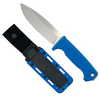 Demko Knives FreeReign - 5.0" Drop Point AUS-10A Blade - Blue Rubberized Handle - MOLLE Mountable Kydex Sheath