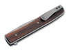BOKER PLUS 01BO176DAM URBAN TRAPPER FLIPPER. 3.46" DAMASCUS BLADE. COCOBOLO SCALE TITANIUM FRAME LOCK HANDLE. REVERSE SHOWN CLOSED. CUTLERY SHOPPE