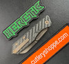 Heretic Knives Jinn SlipJoint Folder - 3.0" DLC Finish CPM-MagnaCut Sheepsfoot Blade - Carbon Fiber Handles w/Reversible Pocket Clip - H013-6A-CF REVERSE SIDE SHOWN CLOSED. CUTLERY SHOPPE