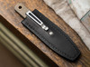 Boker 120505 Barlow BFF Fixed Blade - 2.76" AEB-L Clip Point Blade - Green Canvas Handle - Black Leather Sheath