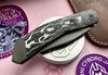 Jack Wolf Knives - Mini Cyborg Jack Slip Joint Folder - 2.7" Clip Point S90V Blade - White Marble Carbon Fiber Covers - MINCY-01-MRBCF-WHT ONLY 1 LEFT