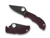 Spyderco MBBGBKP Manbug - 1.9" Plain Edge Black Finish FFG CTS-PD#1 Blade - Burgundy FRN Lightweight Handle - SPRINT RUN