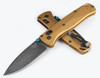 Benchmade 535BK-07 Bugout AXIS Folder - 3.24" DLC Battlewash Finish M390 Blade - Burnt Brass Finish 6061-T6 Aluminum Handle