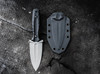 Boker Plus 02BO118 W1 Fixed Blade - 3.74" Stonewash Finish Double Edge Leaf Shape VG-10 Blade - Contoured Black G-10 Scales - Black Kydex Sheath