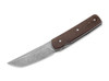 Boker Plus 01BO907 Sanjo Front Flipper - 3.39" Stonewash Finish VG-10 Tanto Blade - Brown Burlap Micarta Scales