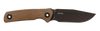 Zero Tolerance 0004 Fixed Blade - 4.2" Dark Bronze Cerakote Finish CPM-Cruwear Blade - Natural Canvas Micarta Scales - Brown Leather Sheath