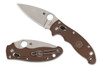 Spyderco C101PBN15V2 Manix 2 Lightweight - 3.37" Plain Edge CPM-15V Blade - Brown FRCP Handle - SPRINT RUN