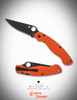 Spyderco C36GPORBK2 Military 2 - 4.0" Black DLC CTS-XHP Blade - Orange G-10 Handle w/Compression Lock - CUTLERY SHOPPE EXCLUSIVE