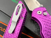 Pro-Tech INTEGRITY Thumb Stud Manual Folder - 3.5" Stonewash Finish CPM-S35VN Blade - Reptile Textured Purple Anodized Aluminum Handle - INT105-PURPLE