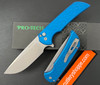 Pro-Tech MX105-BLUE GRIDLOCK Mordax Flipper - 3.75" Stonewash Finish CPM-MagnaCut Blade - Blue Anodized Gridlock Texture 6061-T6 Aluminum Handle CUTLERY SHOPPE