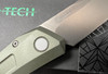 Pro-Tech Oligarch Sinkevich Design AUTOMATIC - 3.25" Smoky Grey DLC Finish CPM-MagnaCut Modified Wharncliffe Blade - Green Anodized Aluminum Handle w/Mini Deep Carry Clip