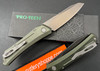 Pro-Tech Oligarch Sinkevich Design AUTOMATIC - 3.25" Smoky Grey DLC Finish CPM-MagnaCut Modified Wharncliffe Blade - Green Anodized Aluminum Handle w/Mini Deep Carry Clip
