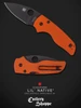 Spyderco C230GPORBK Lil' Native Compression Lock - 2.45" CTS-XHP Black DLC Finish Blade - Orange G-10 Handle - CUTLERY SHOPPE EXCLUSIVE