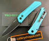 Pro-Tech DS103-T.BLUE Oligarch Sinkevich Design AUTOMATIC - 3.25" Black DLC Finish CPM-MagnaCut Modified Wharncliffe Blade - Blue Anodized Aluminum Handle w/Mini Deep Carry Clip