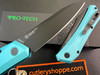 Pro-Tech DS103-T.BLUE Oligarch Sinkevich Design AUTOMATIC - 3.25" Black DLC Finish CPM-MagnaCut Modified Wharncliffe Blade - Blue Anodized Aluminum Handle w/Mini Deep Carry Clip