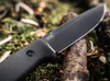 Boker Solingen 121516 Dutch Bushcraft Knives DBK Bushfriend 2000 - 4.33" 80CrV2 Black Finish Blade - Black Richlite Scales - Black Leather Sheath w/Dangler