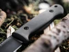 Boker Solingen 121516 Dutch Bushcraft Knives DBK Bushfriend 2000 - 4.33" 80CrV2 Black Finish Blade - Black Richlite Scales - Black Leather Sheath w/Dangler