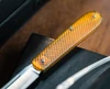 Boker Solingen 112947 Coffin Ultem Slipjoint Folder - 3.15" Satin Finish MagnaCut Blade - Pyramid Texture Yellow Ultem Handle