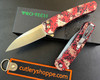 Pro-Tech Malibu Flipper - 3.25" CPM-MagnaCut Wharncliffe Blade - "Crimson Tiger Camo" Aluminum Handle w/Deep Carry Pocket Clip - 5300-CTC