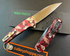 Pro-Tech Malibu Flipper - 3.25" CPM-MagnaCut Wharncliffe Blade - "Crimson Tiger Camo" Aluminum Handle w/Deep Carry Pocket Clip - 5300-CTC