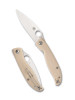 Spyderco C274GWP Mantra 4 Front Flipper - 3.34" Satin Finish 8Cr13MoV Blade - White G-10 Scales