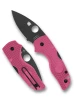 Spyderco C230PPNBK Lil' Native Lightweight Back Lock - 2.42" CTS-BD1N Black DLC Finish Plain Edge Blade - Pink FRN Handle