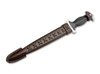 Boker Swiss Dagger Mosaic Damast Fixed Blade - 8.6" Chad Nichols Mosaic Damascus Blade - Ebony Wood Handle w/Stainless Steel Guard & Pommel - Leather Scabbard - 121554DAM