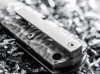 Boker Solingen BRLW Metorite Damast Platinum Edition - 2.56" Meteorite Damascus Blade - Textured Titanium Frame Lock Handle - LIMITED EDITION - 110676DAM