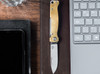 Boker Plus Atlas Brass Slipjoint Folder - 2.76" Sandvik 12C27 Drop Point Blade - Brass Handle - 01BO853