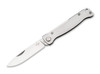 Boker Plus Atlas SW Slipjoint Folder - 2.64" Sandvik 12C27 Drop Point Blade - Stonewash Finish Stainless Steel Handle - 01BO856