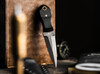 Boker Plus 02BP0002 Pocket Rocket - 2.76" Double Edge Black Stonewash Finish D2 Blade - Black G-10 Scales - Black Kydex Neck Sheath w/Ball Chain