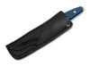 Boker Solingen Daily Knives AK1 Drop Point MagnaCut Blue Fixed Blade - 3.0" CPM-MagnaCut Blade - Blue Anodized Aluminum Scales - Black Leather Sheath w/UltiClip - 129518