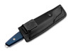 Boker Solingen Daily Knives AK1 Drop Point MagnaCut Blue Fixed Blade - 3.0" CPM-MagnaCut Blade - Blue Anodized Aluminum Scales - Black Leather Sheath w/UltiClip - 129518