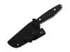 Boker Solingen Daily Knives AK1 Drop Point Fixed Blade - 3.0" N690 Blade - Black Richlite Scales - Black Kydex Sheath w/Belt Clip - 129521