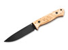 Boker Solingen Dutch Bushcraft Knives DBK Bushfriend 2000 - 4.33" 80CrV2 Black Finish Blade - Curly Maple Scales - Leather Sheath w/Dangler - 121004