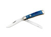 Boker Treebrand Trapper Smooth Blue - D2 Tool Steel Blades - Nickel Silver Bolsters w/Smooth Blue Bone Scales - 110828