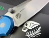 Pro-Tech AVALON Thumb Stud Manual Folder - 3.9" Stonewash Finish MagnaCut Blade - Battleworn Knurled Blue Anodized Aluminum Handle - Peace Neighbor Designed - PN1101-BW-BLUE