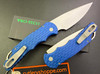 Pro-Tech Tactical Response 4 AUTOMATIC - 4.0" Stonewash Finish MagnaMax Blade - "Feather Texture" Blue Anodized Aluminum Handle w/Glass Breaker - T4105-F-MM-BLUE