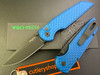Pro-Tech TR-3 INTEGRITY Thumb Stud Manual Folder - 3.5" Black DLC Finish CPM-MagnaCut Blade - Relic Textured Blue Anodized Aluminum Handle - INT1106-BLUE
