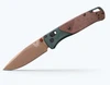 Benchmade 535FE-2602 Bugout AXIS Lock - 3.24" FDE PVD Battlewash Finish CPM-S90V Blade - Taiga Green Aluminum Handle w/Brown Canvas Micarta Scales -LIMITED EDITION ONLY 2 LEFT
