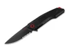 Boker H&K FD04 Tactical Folder - 3.4" Combo Edge D2 Drop Point Blade - Textured Black Aluminum Linerlock Handle - 01HK506