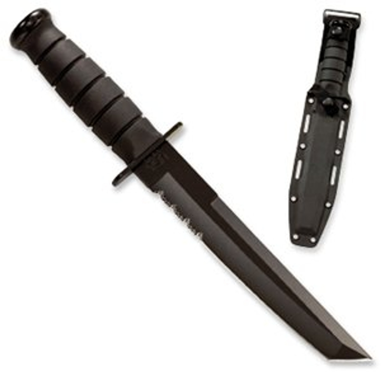 Ka Bar Knives 1245 Tanto Combat Knife 8 0 1095 Blade Black Kraton G Handle Black Kydex Sheath